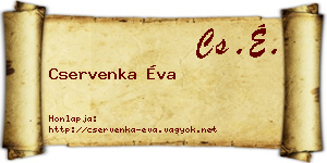 Cservenka Éva névjegykártya