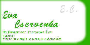 eva cservenka business card